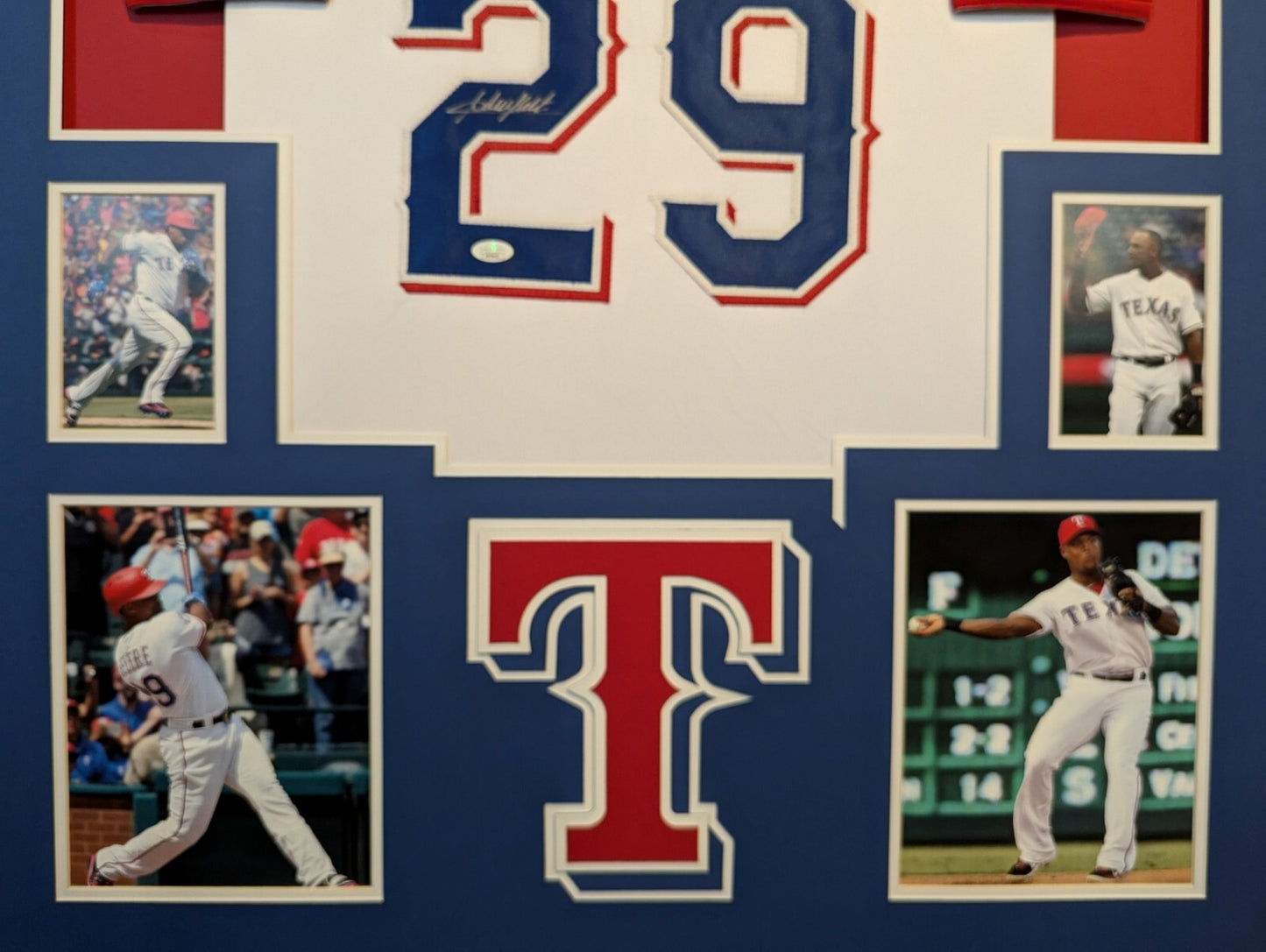 Framed Texas Rangers Adrian Beltre Autographed Signed Jersey Jsa Coa