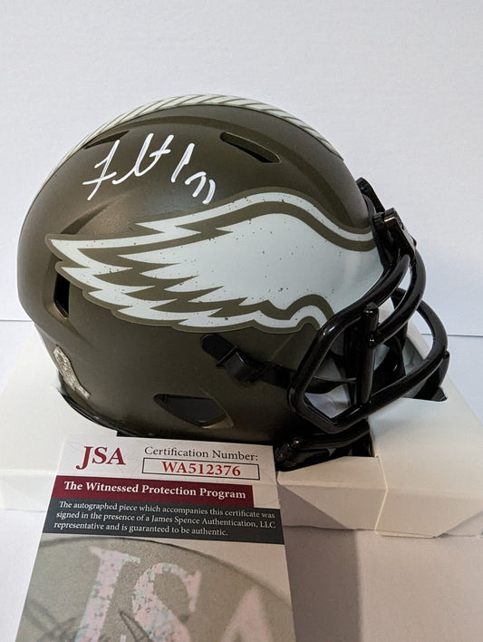 Philadelphia Eagles Fletcher Cox Autographed Signed Salute Mini Helmet Jsa Coa