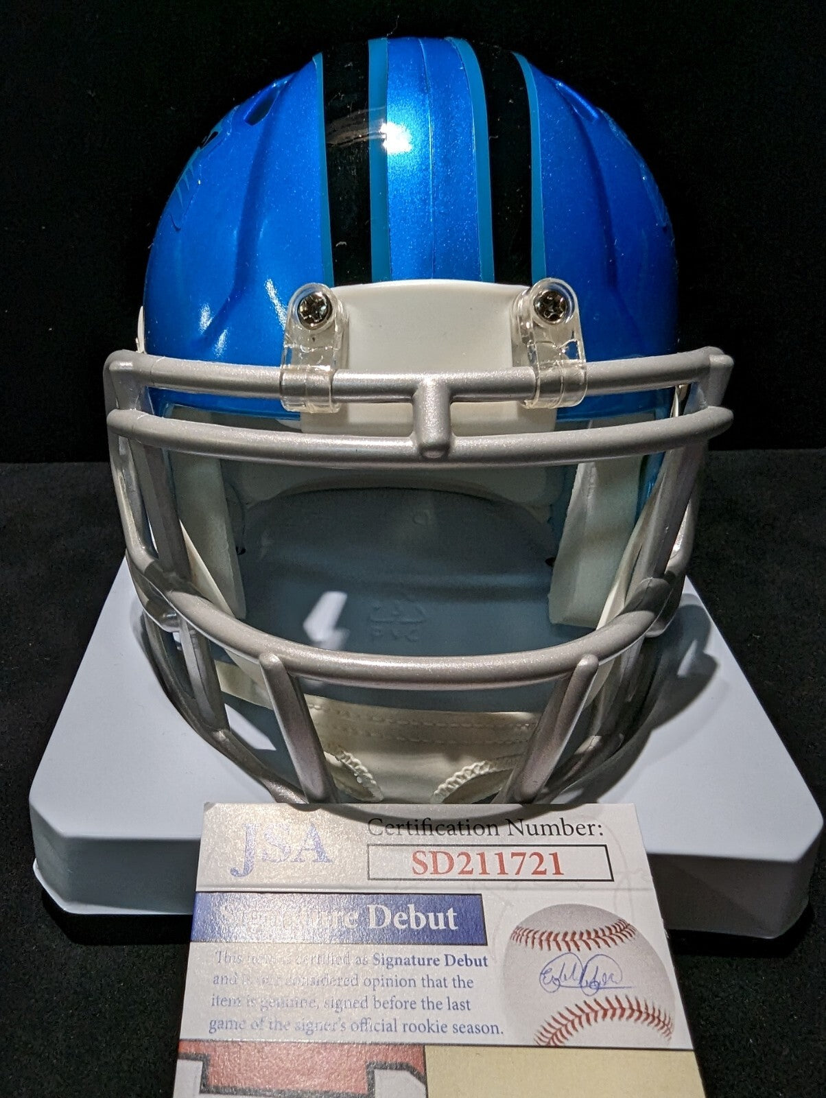 Carolina Panthers Jonathan Mingo Signed  Flash Mini Helmet Jsa Coa