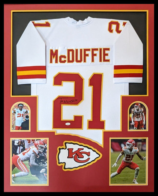 MVP Authentics Framed Kansas City Chiefs Trent Mcduffie Autographed Signed Jersey Jsa Coa 427.50 sports jersey framing , jersey framing