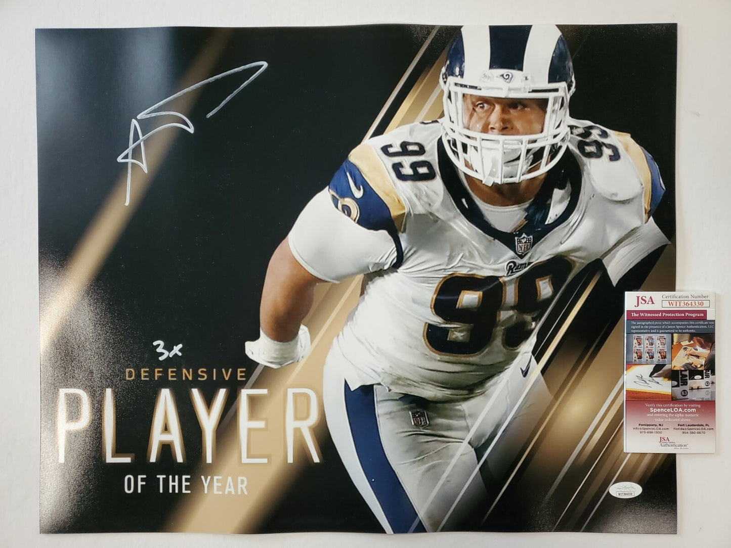 Los Angeles Rams Aaron Donald Autographed Signed Inscribed 16X20 Photo Jsa Coa