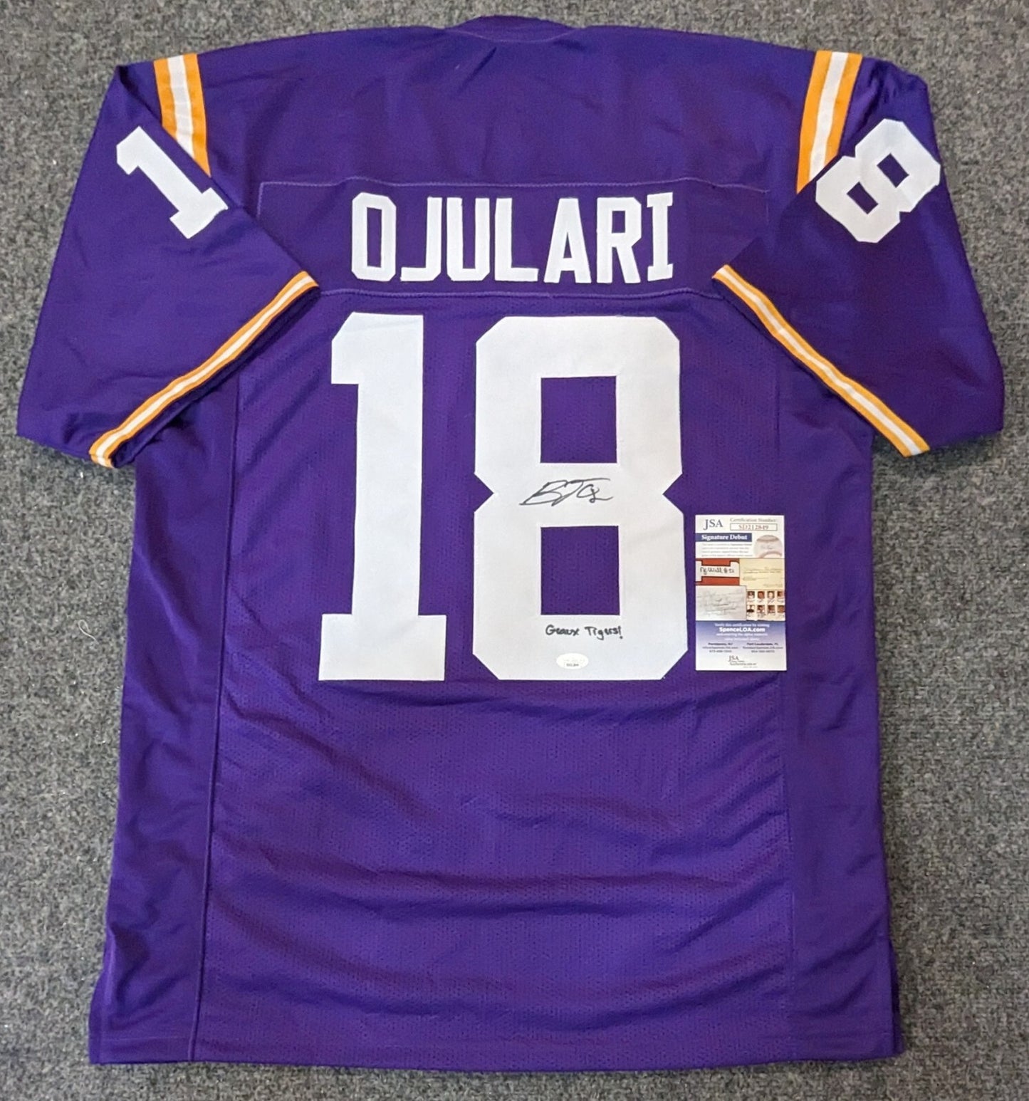 Lsu Tigers Bj Ojulari Autographed Signed Jersey Jsa Coa