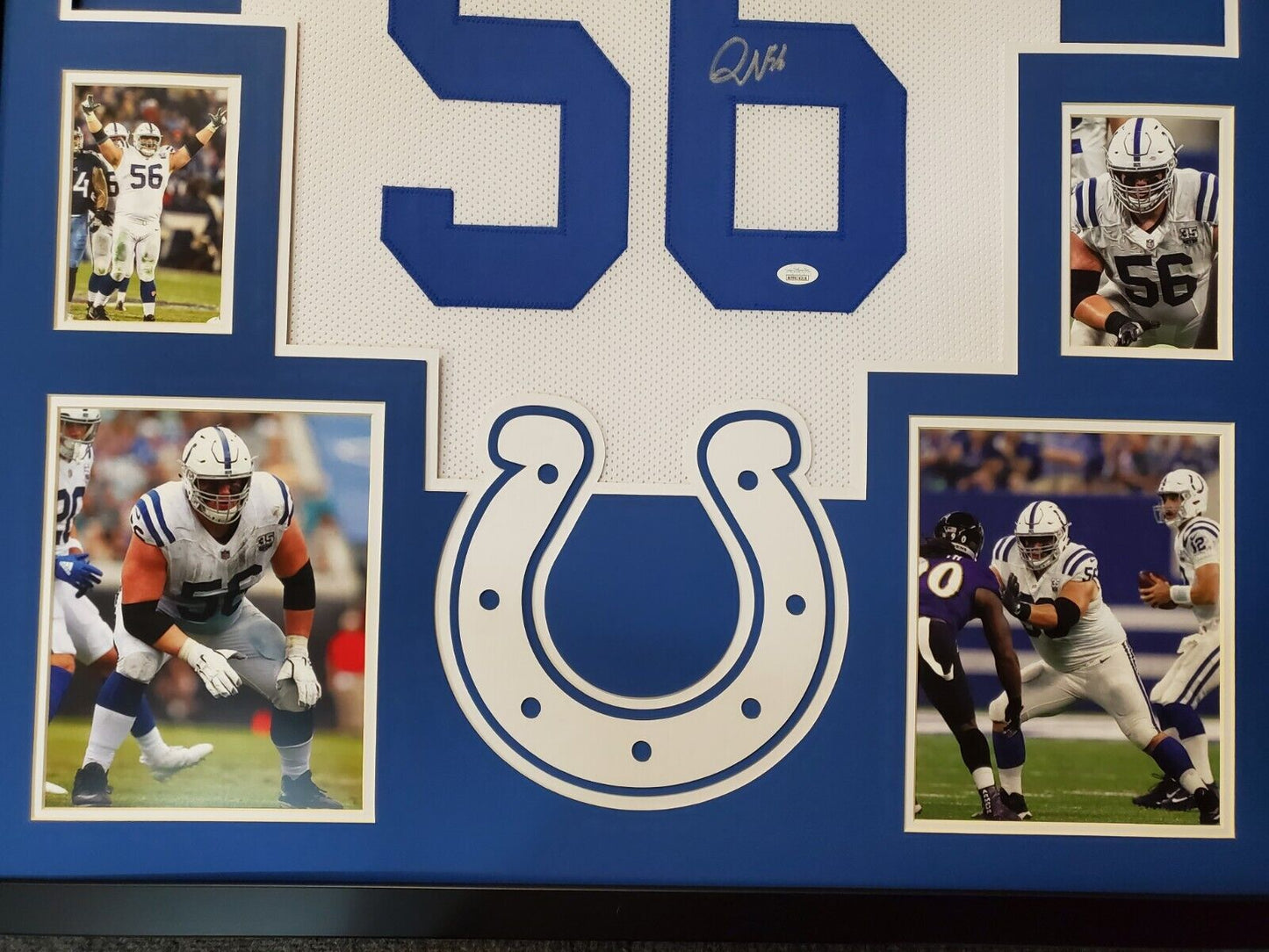 MVP Authentics Framed Indianapolis Colts Quenton Nelson Signed Inscribed Jersey Jsa Coa 495 sports jersey framing , jersey framing