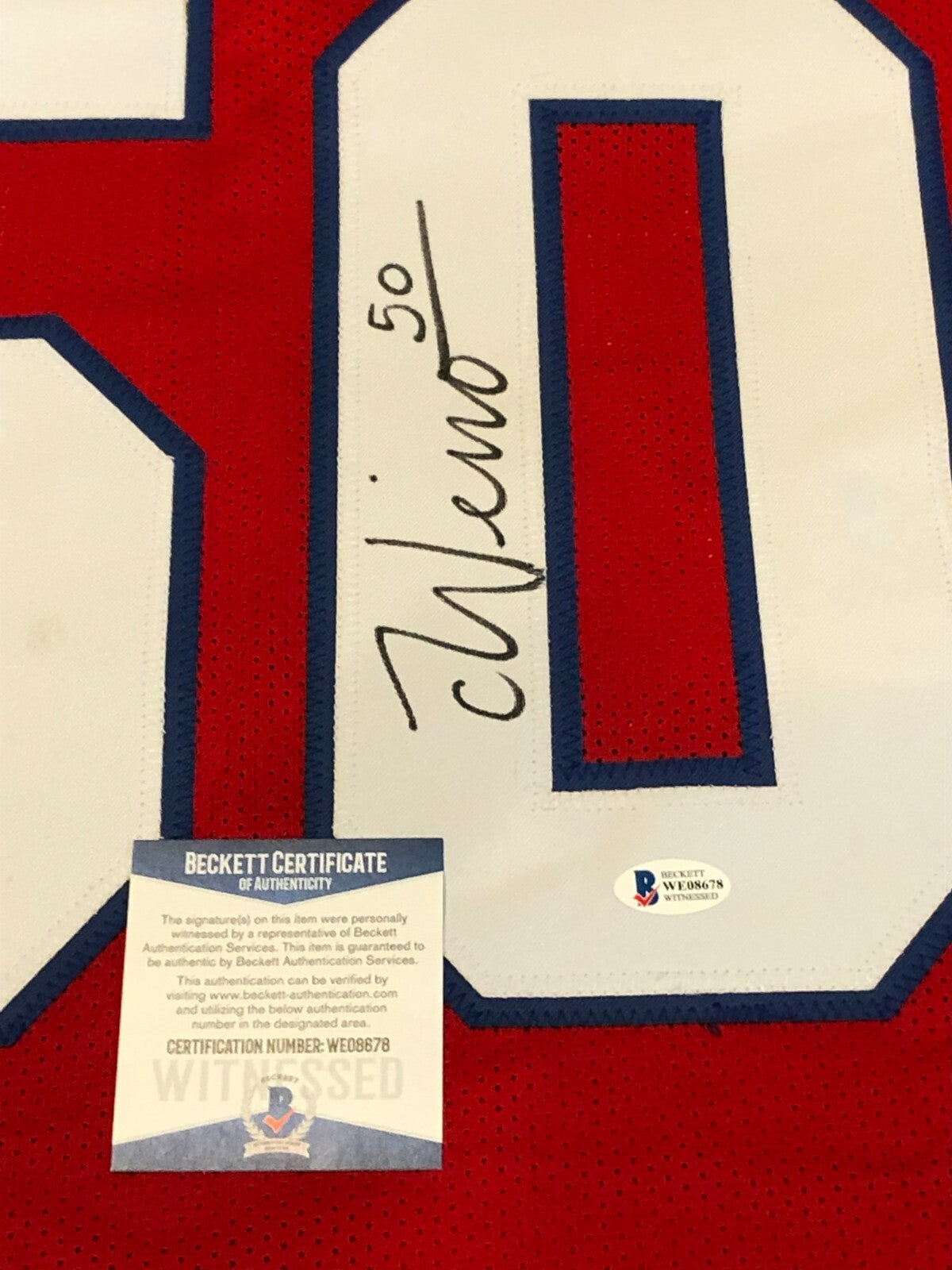 New England Patriots Chase Winovich Autographed Signed Jersey Beckett Coa