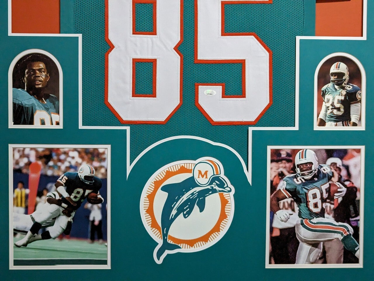 Framed Miami Dolphins Mark Duper Autographed Signed Jersey Jsa Coa