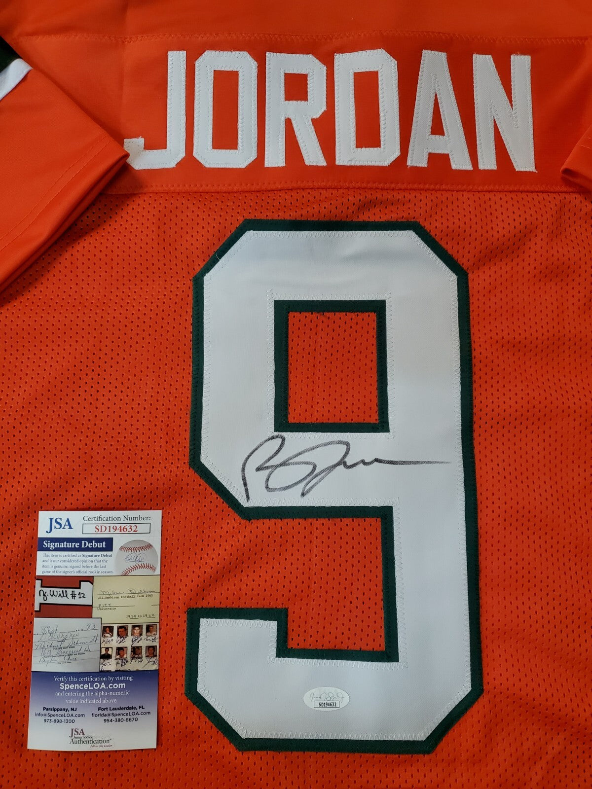 Miami Hurricanes Brevin Jordan Autographed Signed Jersey Jsa  Coa