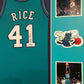 Framed Charlotte Hornets Glen Rice Signed Jersey Beckett Coa