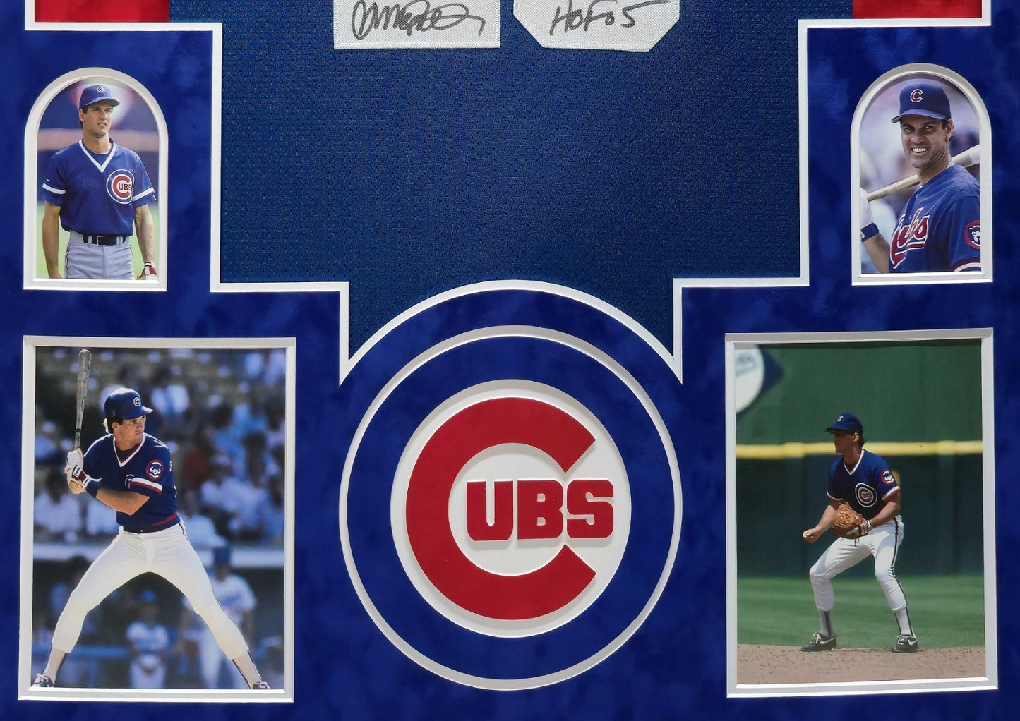 Suede Framed Chicago Cubs Ryne Sandberg Autographed Inscribed Jersey Jsa Coa