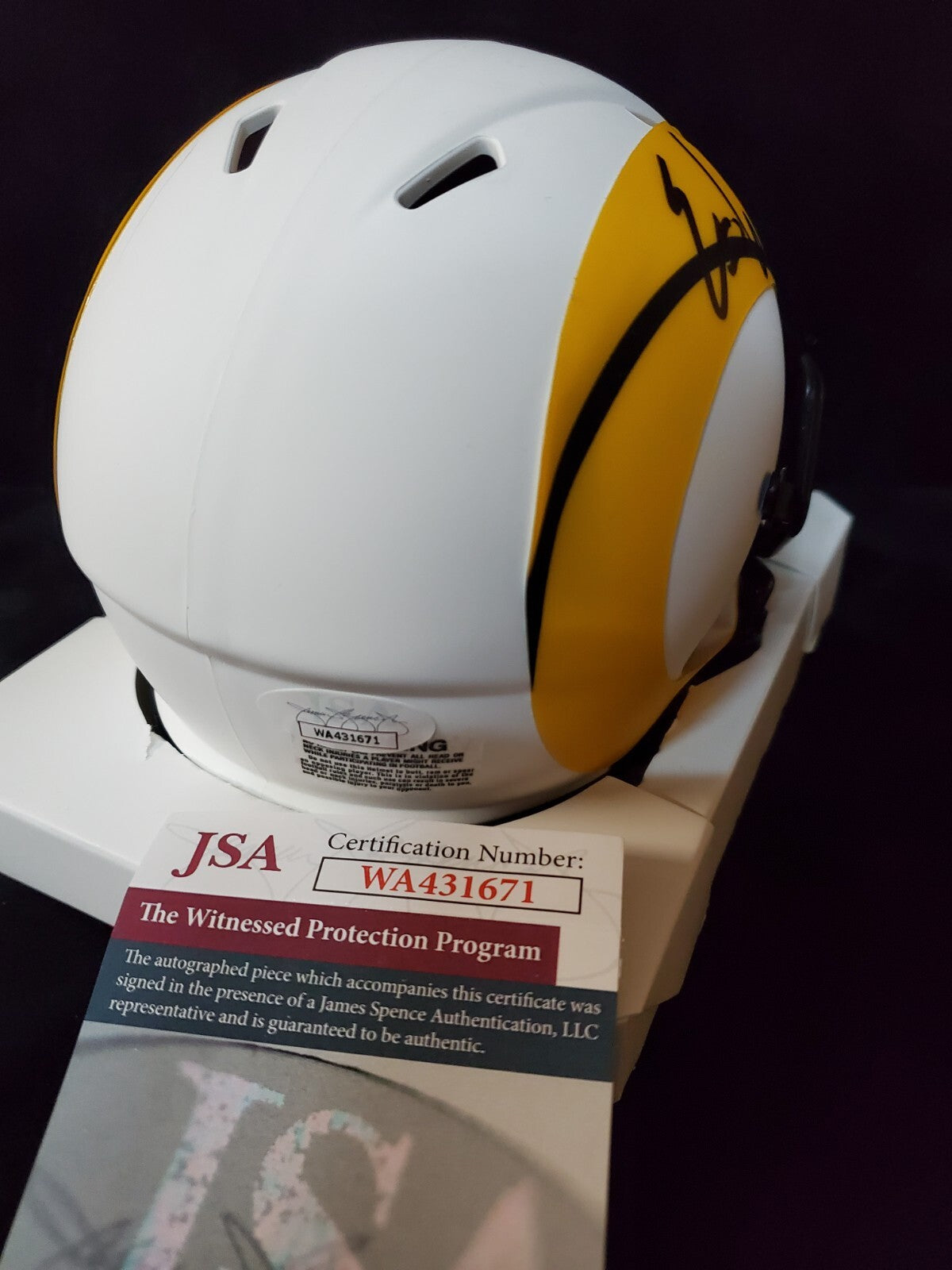 Los Angeles Rams Eric Weddle Signed Lunar Mini Helmet Jsa Coa
