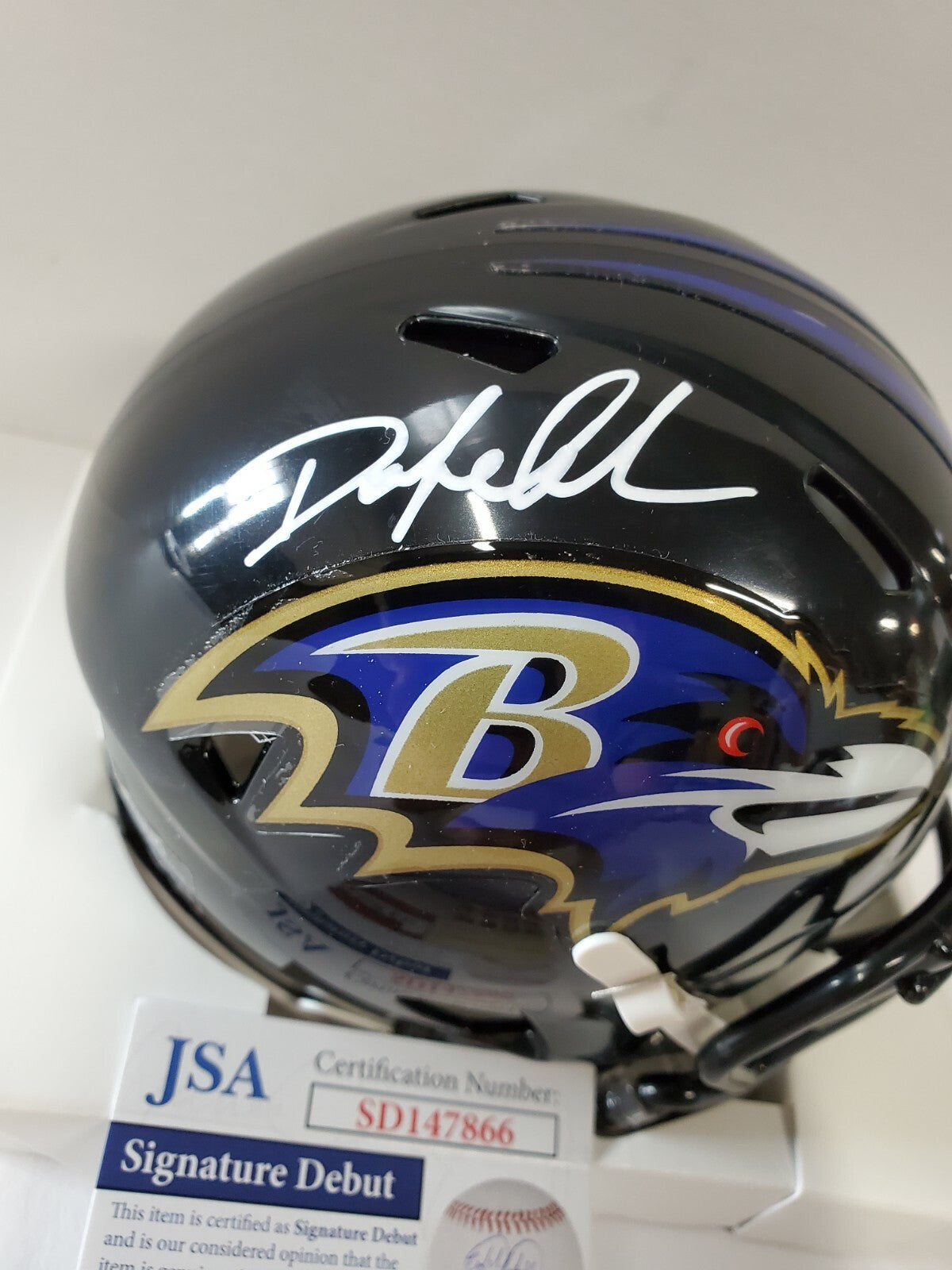 Baltimore Ravens Odafe Jayson Oweh Autographed Speed Mini Helmet Jsa Coa