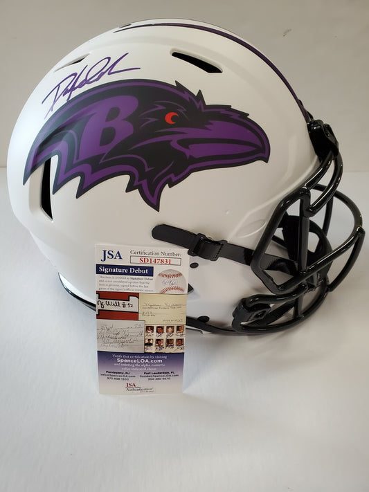 Baltimore Ravens Odafe Oweh Signed Full Size Lunar Authentic Helmet Jsa Coa