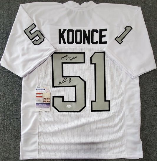Las Vegas Raiders Malcolm Koonce Autographed Inscribed Jersey Jsa Coa
