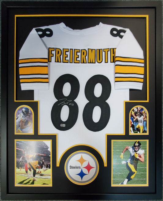 Framed Pittsburgh Steelers Pat Freiermuth Autographed Signed Jersey Beckett Holo