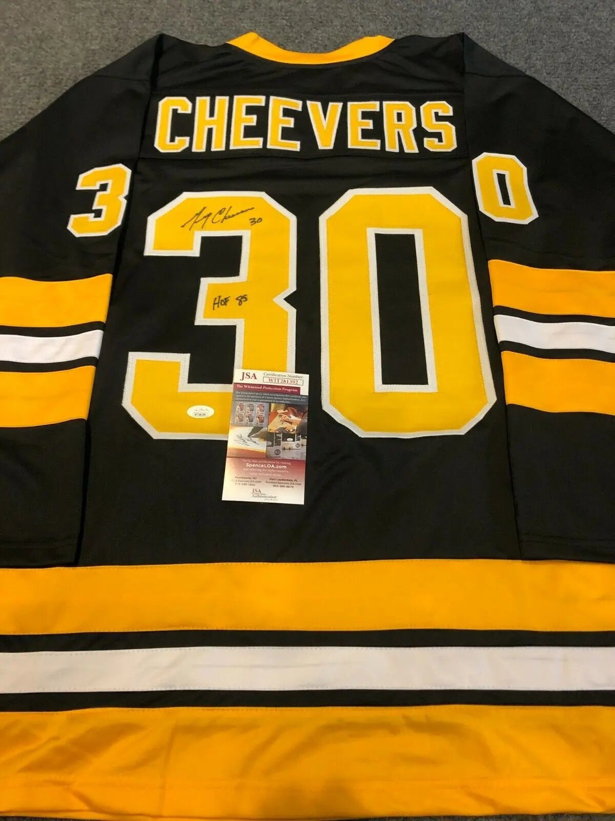 Boston Bruins Gerry Cheevers Autographed Signed Inscribed Jersey Jsa Coa