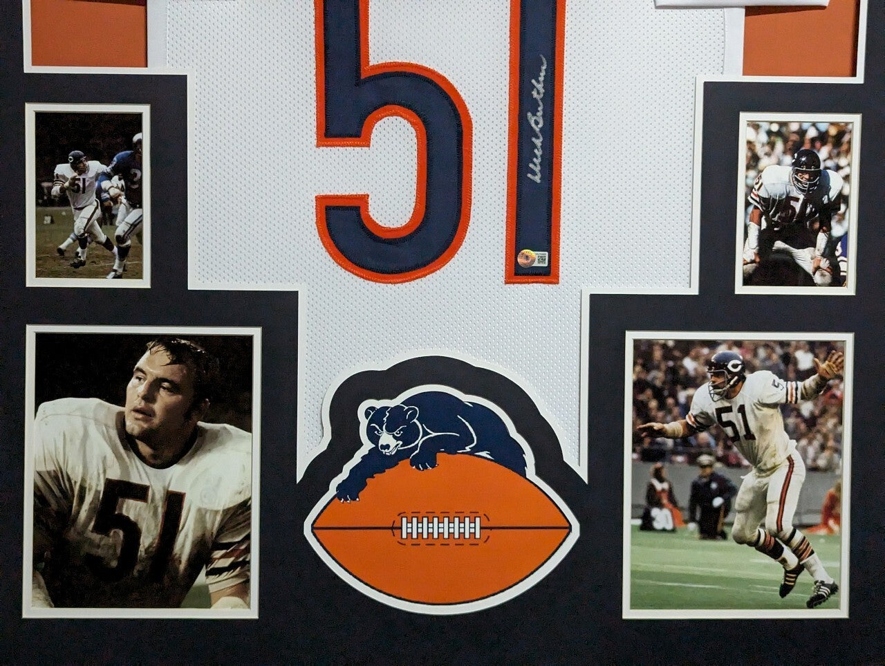 Framed Chicago Bears Dick Butkus Autographed Signed Jersey Beckett Holo
