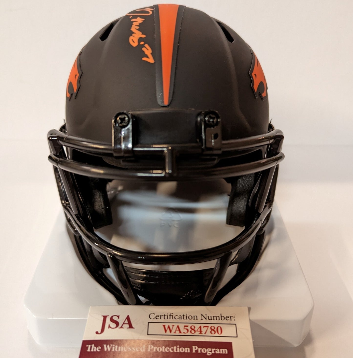 Denver Broncos Damarri Mathis Autographed Signed Eclipse Mini Helmet Jsa Coa