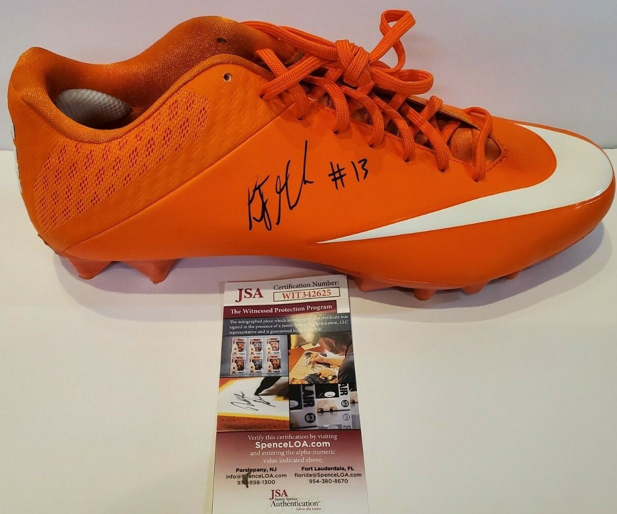 Denver Broncos Kj Hamler Autographed Signed Nike Cleat Jsa Coa