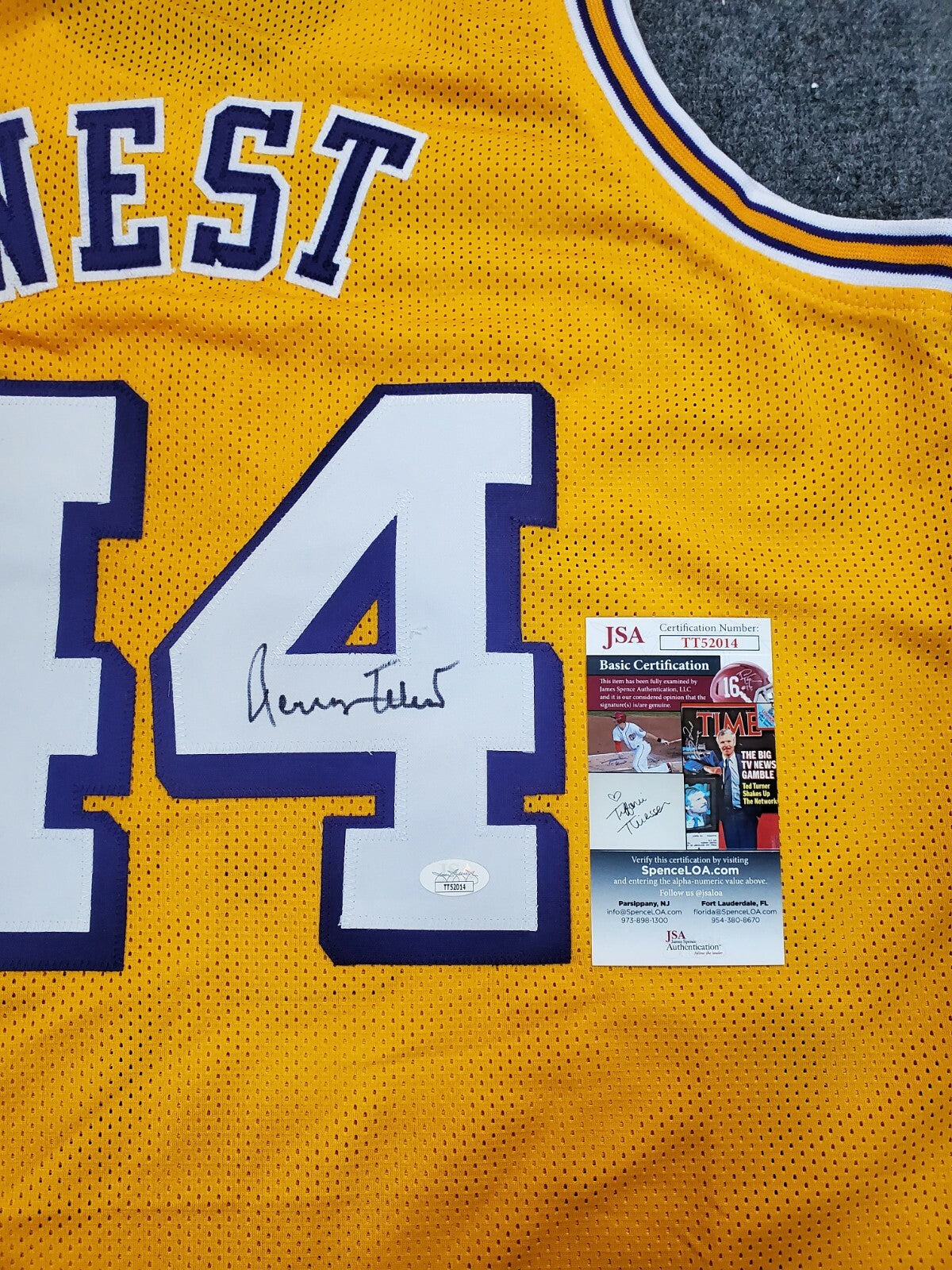 Los Angeles Lakers Jerry West Autographed Signed Jersey Jsa Coa