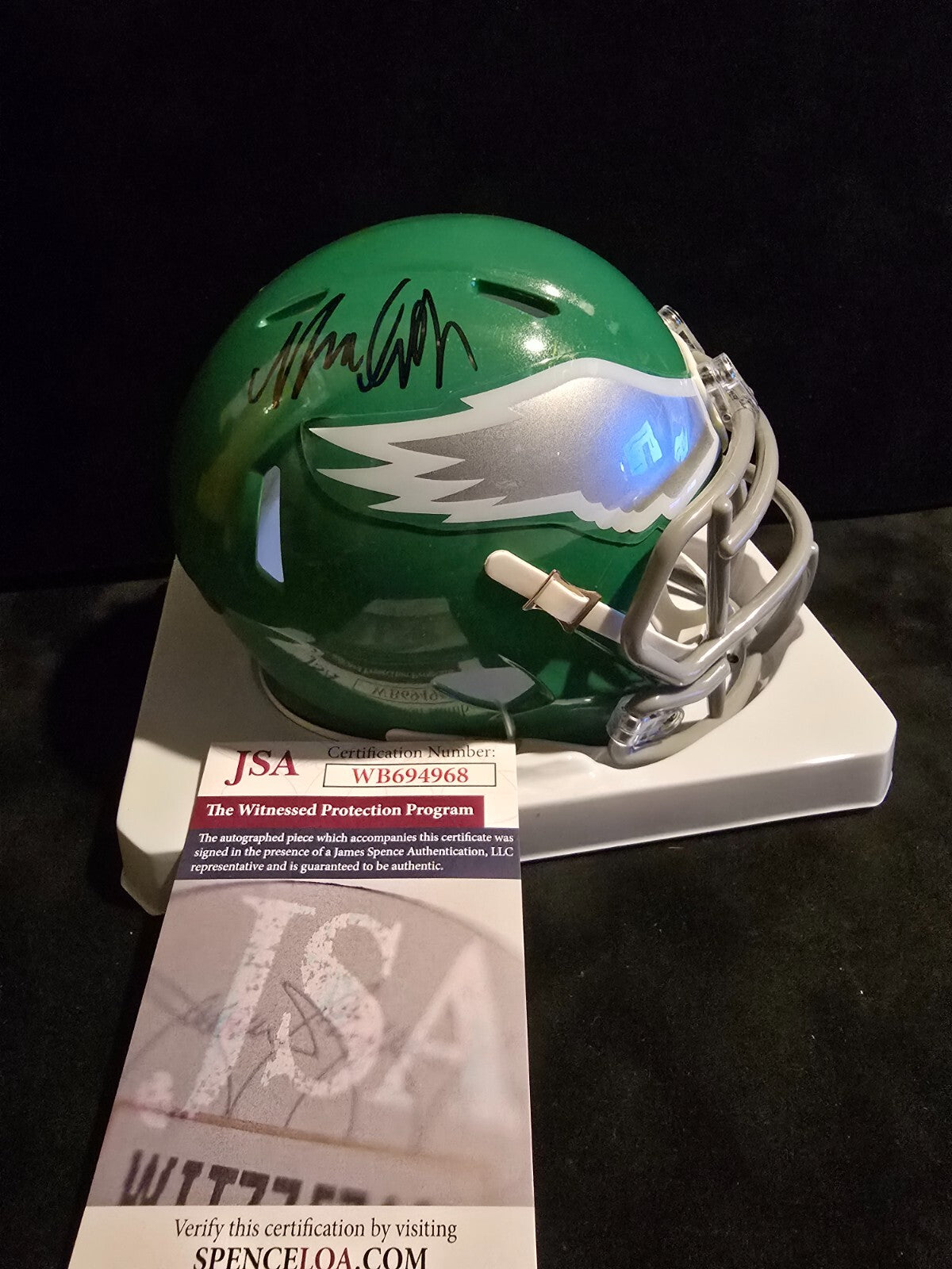 Philadelphia Eagles Nolan Smith Jr Autographed Signed Speed Mini Helmet Jsa Coa