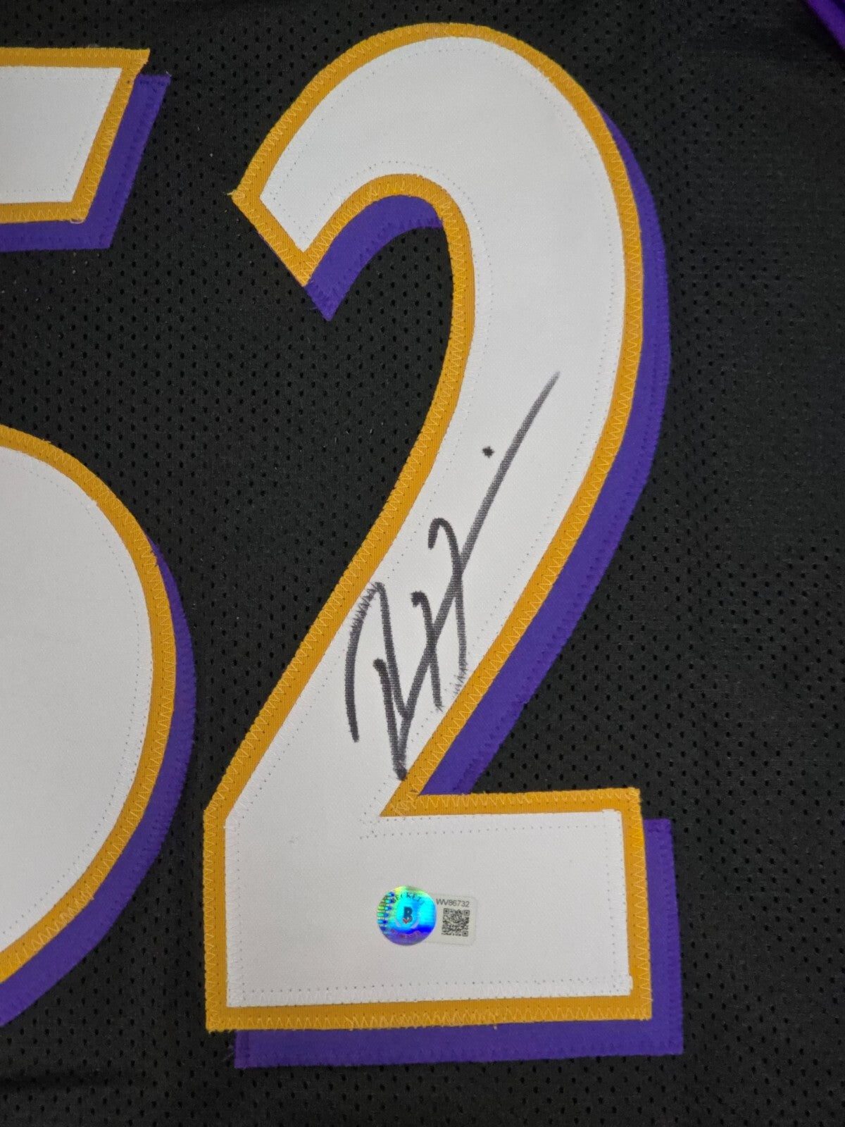 Baltimore Ravens Ray Lewis Autographed Signed Stat Jersey Beckett Holo