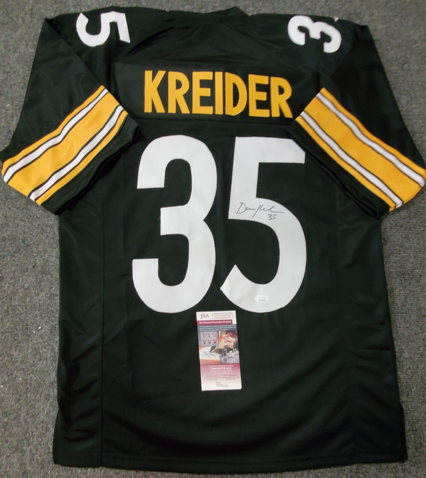 Pittsburgh Steelers Autographed Signed Dan Kreider Jersey Jsa  Coa