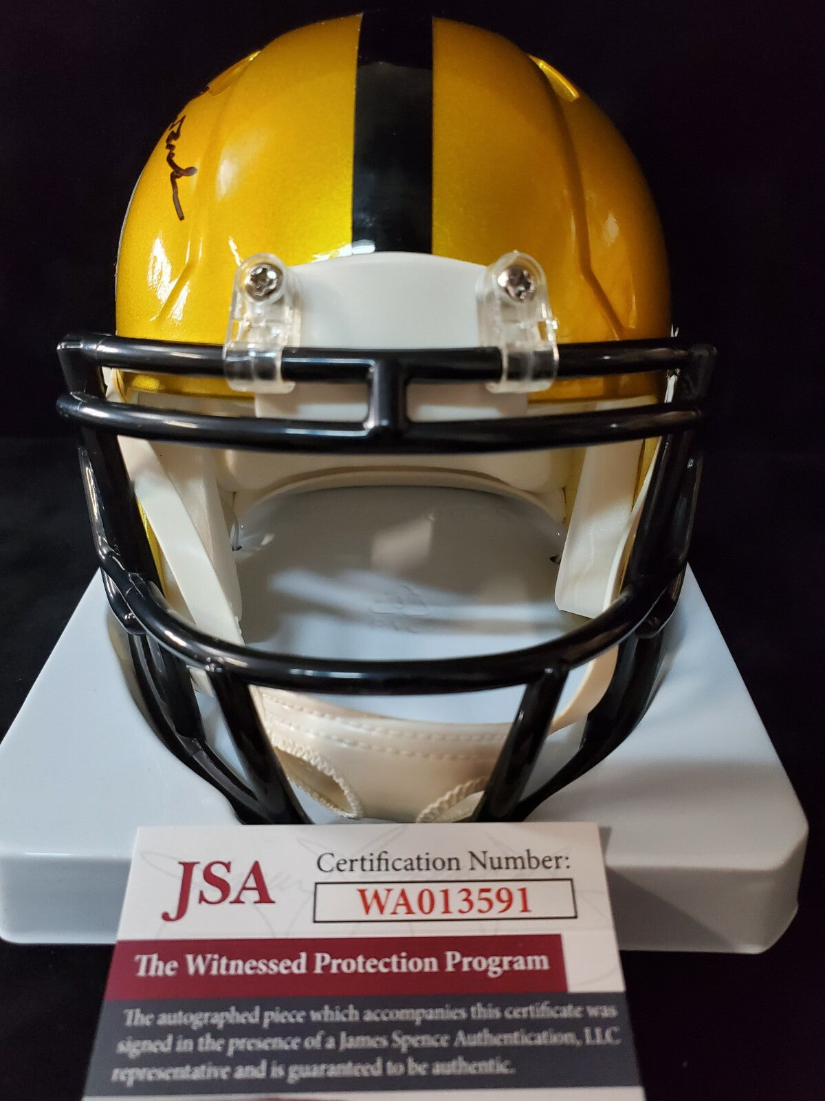 Pittsburgh Steelers Glen Edwards Signed Flash Mini Helmet Jsa Coa