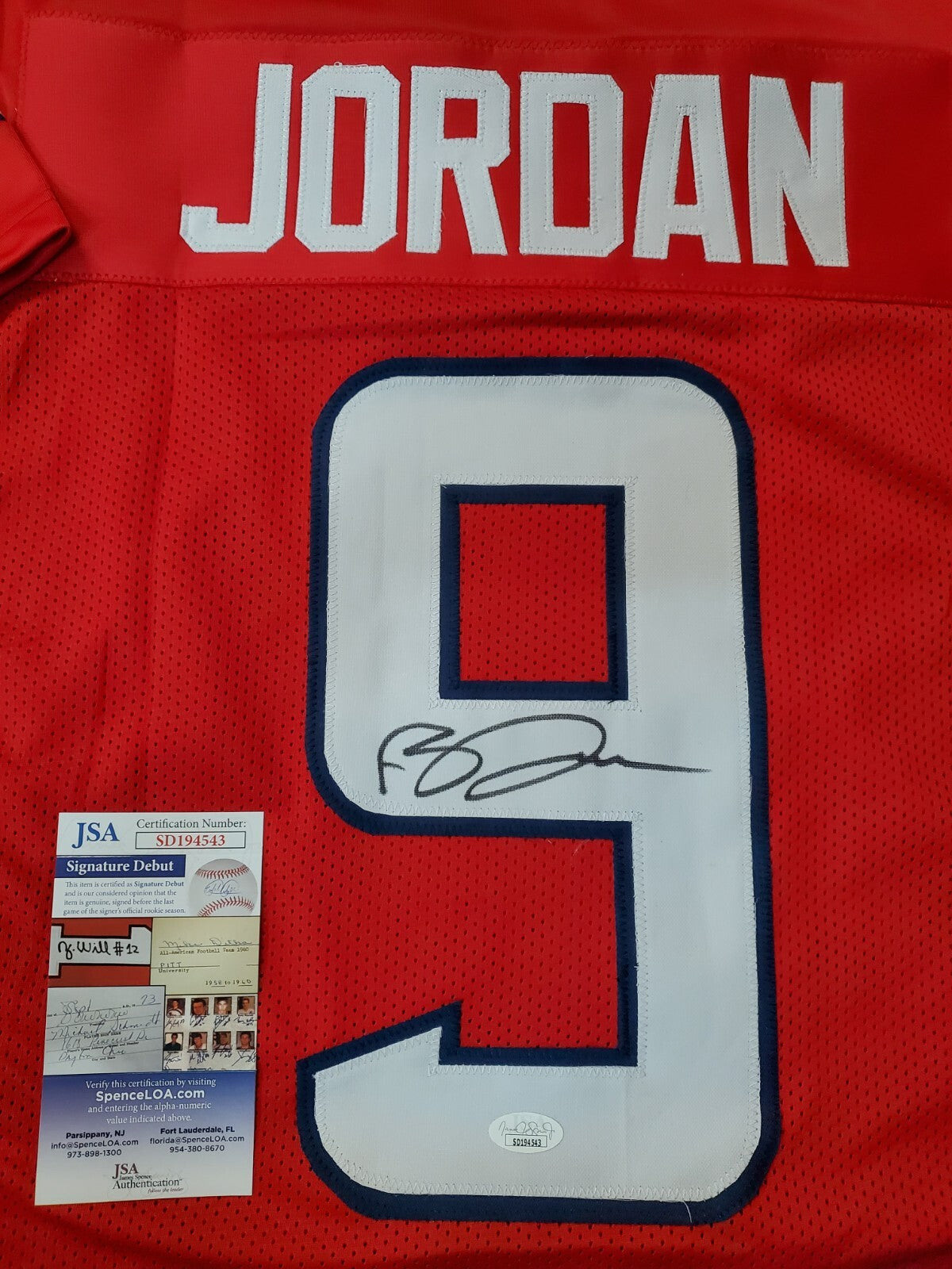 Houston Texans Brevin Jordan Autographed Signed Jersey Jsa  Coa