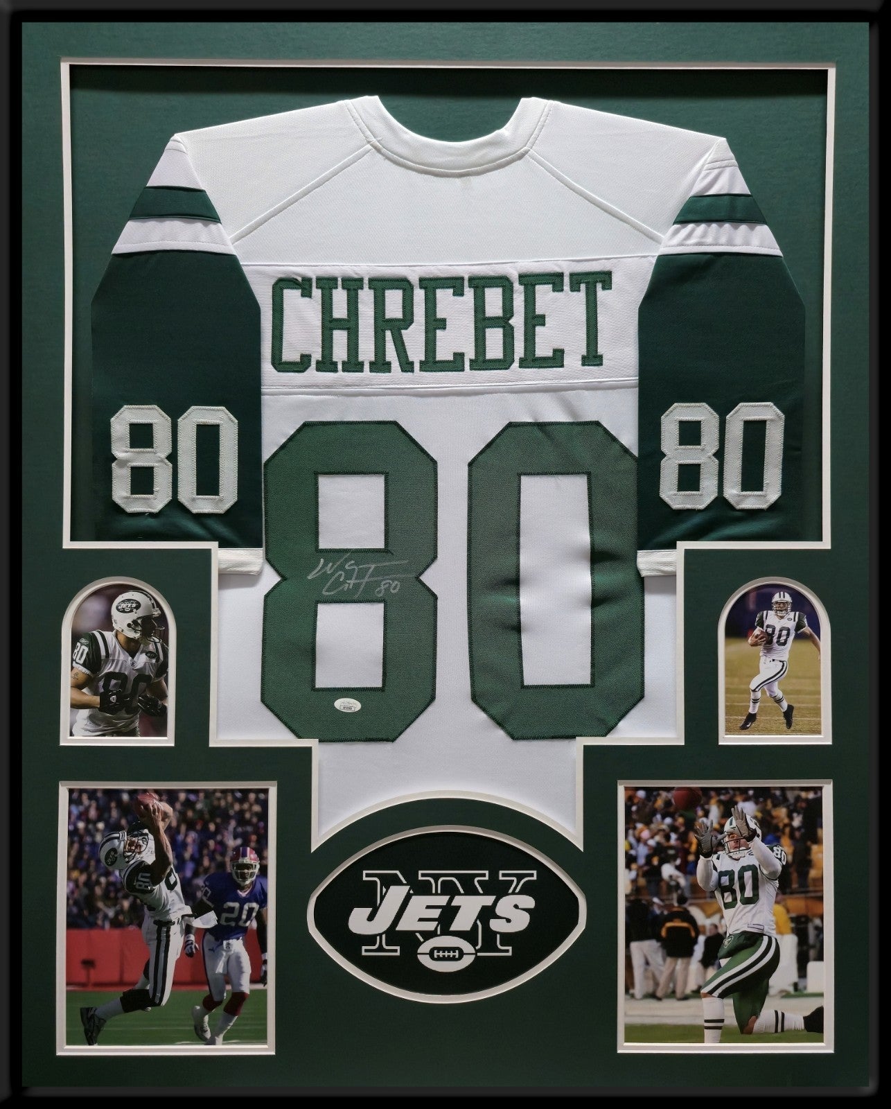 Framed New York Jets Wayne Chrebet Autographed Signed Jersey Jsa Coa