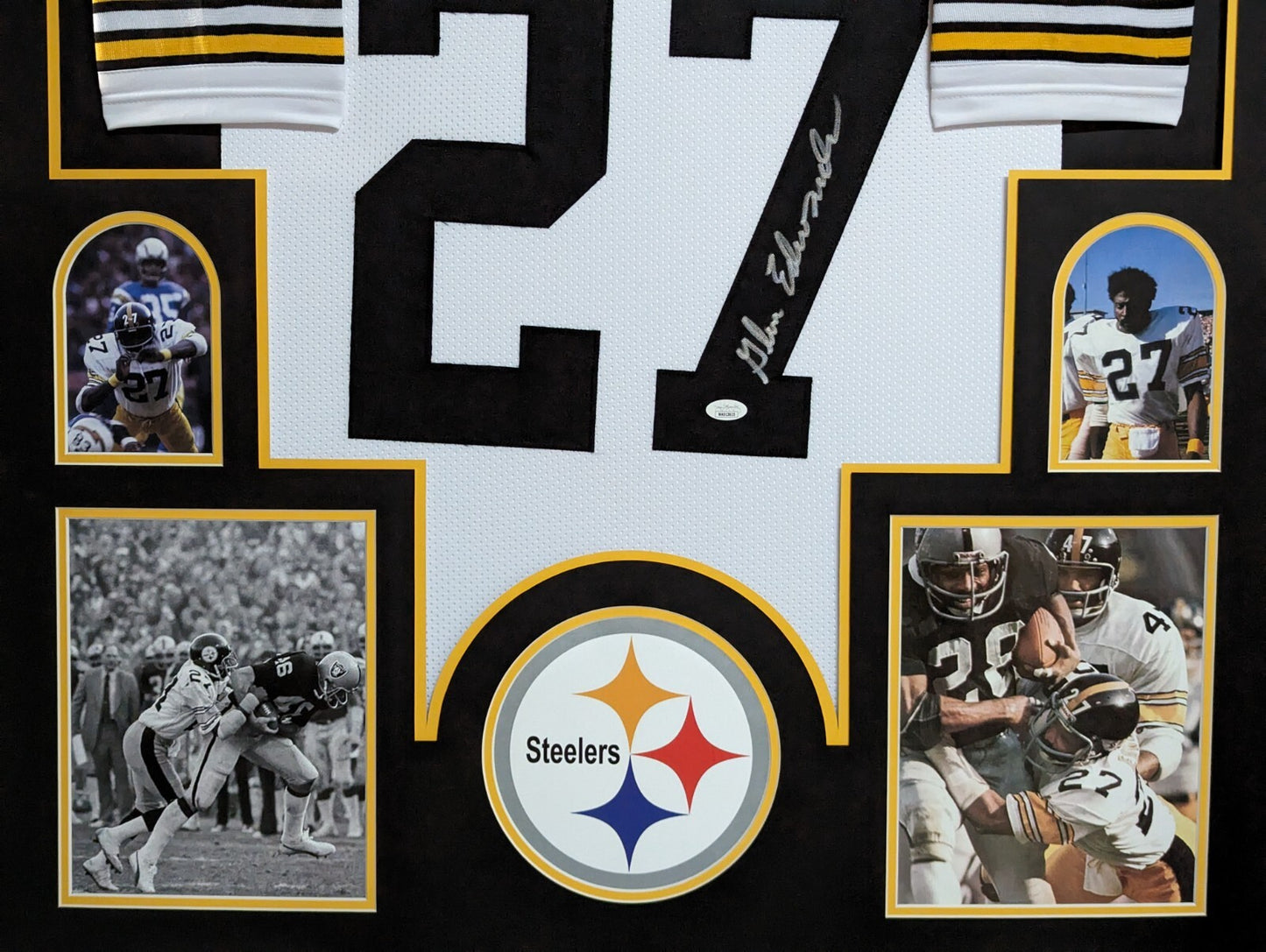 Framed Pittsburgh Steelers Glen Edwards Autographed Jersey Jsa Coa