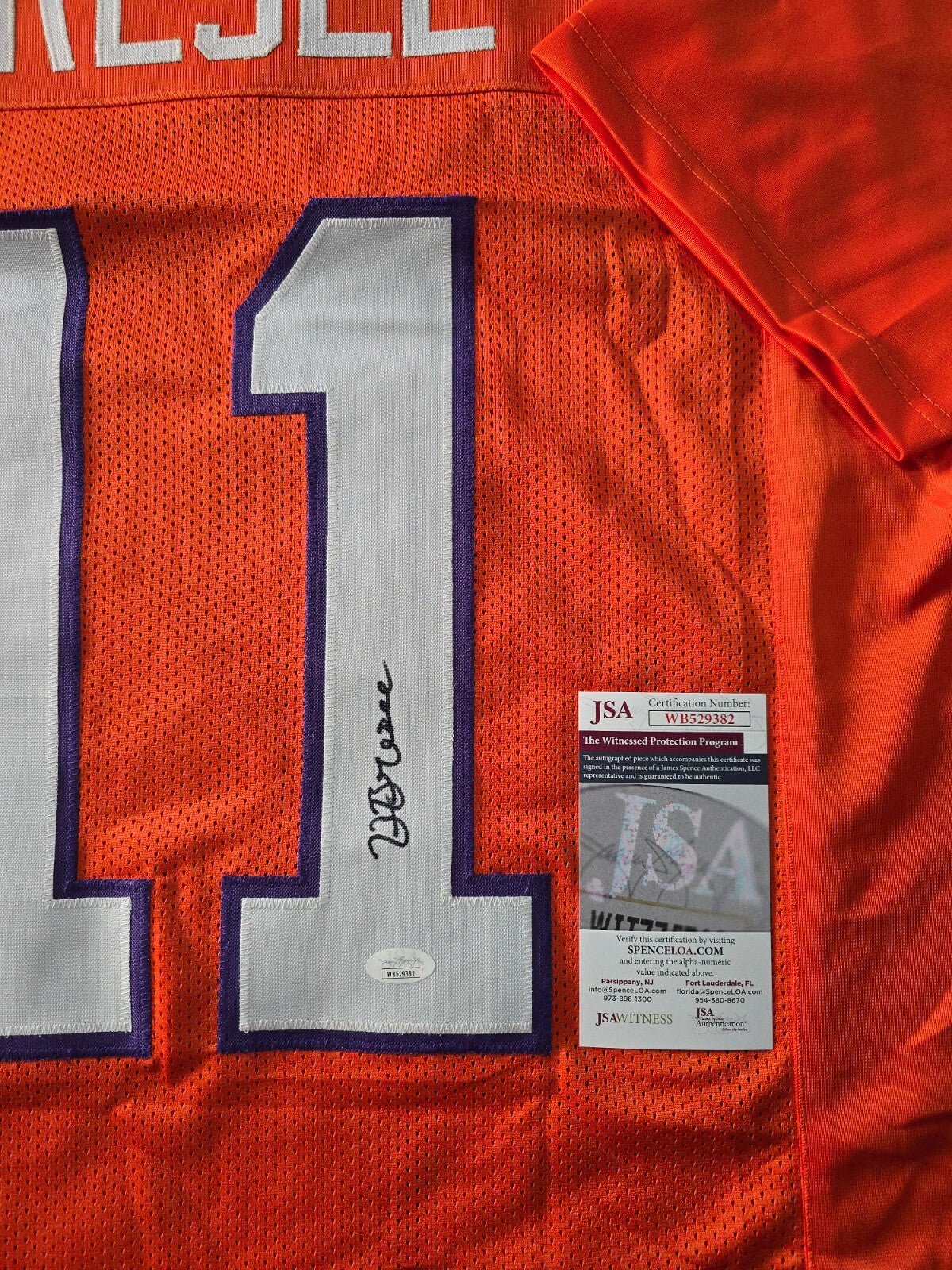Clemson Tigers Bryan Bresee Autographed Signed Jersey Jsa  Coa
