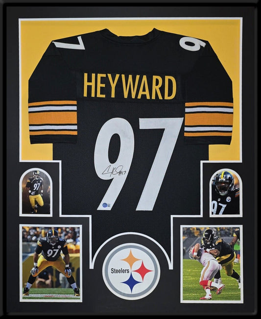 Framed Pittsburgh Steelers Cam Heyward Autographed Signed Jersey Beckett Holo