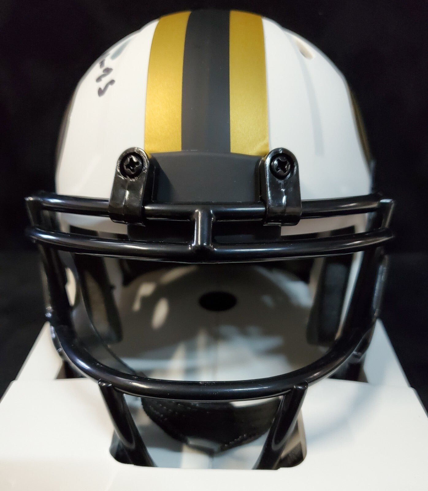 S.F. 49Ers Elijah Mitchell Autographed Signed Lunar Mini Helmet Beckett Holo