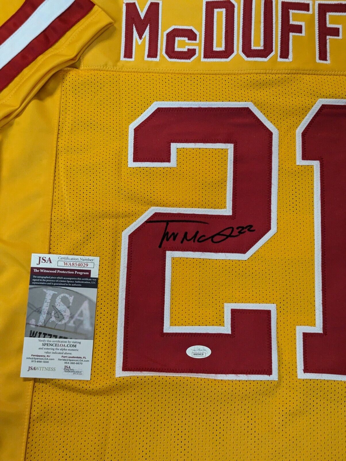 MVP Authentics Kansas City Chiefs Trent Mcduffie #21 Autographed Signed Jersey Beckett Holo 90 sports jersey framing , jersey framing
