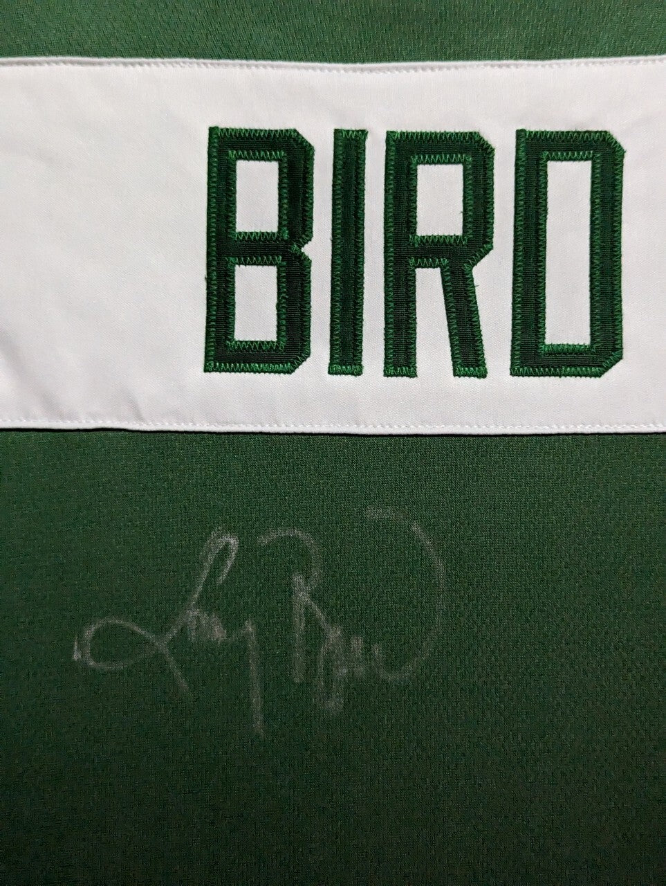Framed Boston Celtics Larry Bird Autographed Warm Up Jacket Larry Bird Holo