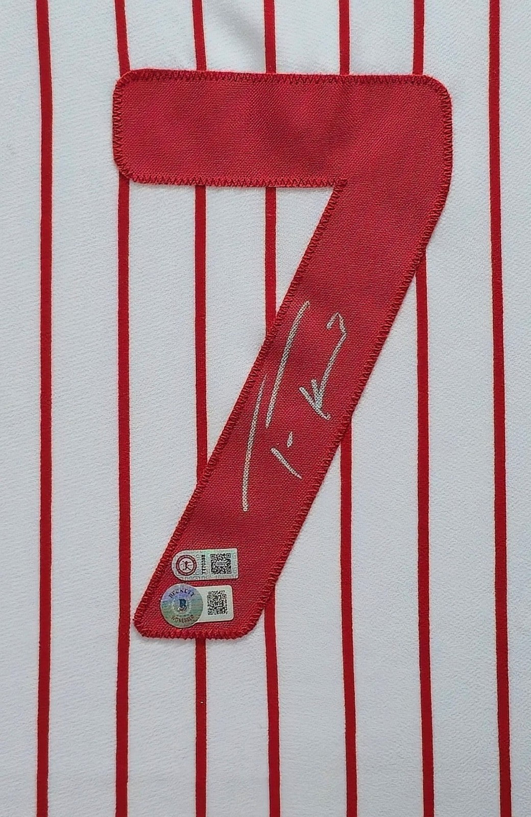 Framed Philadelphia Phillies Trea Turner Autographed Signed Jersey Fanatics Holo