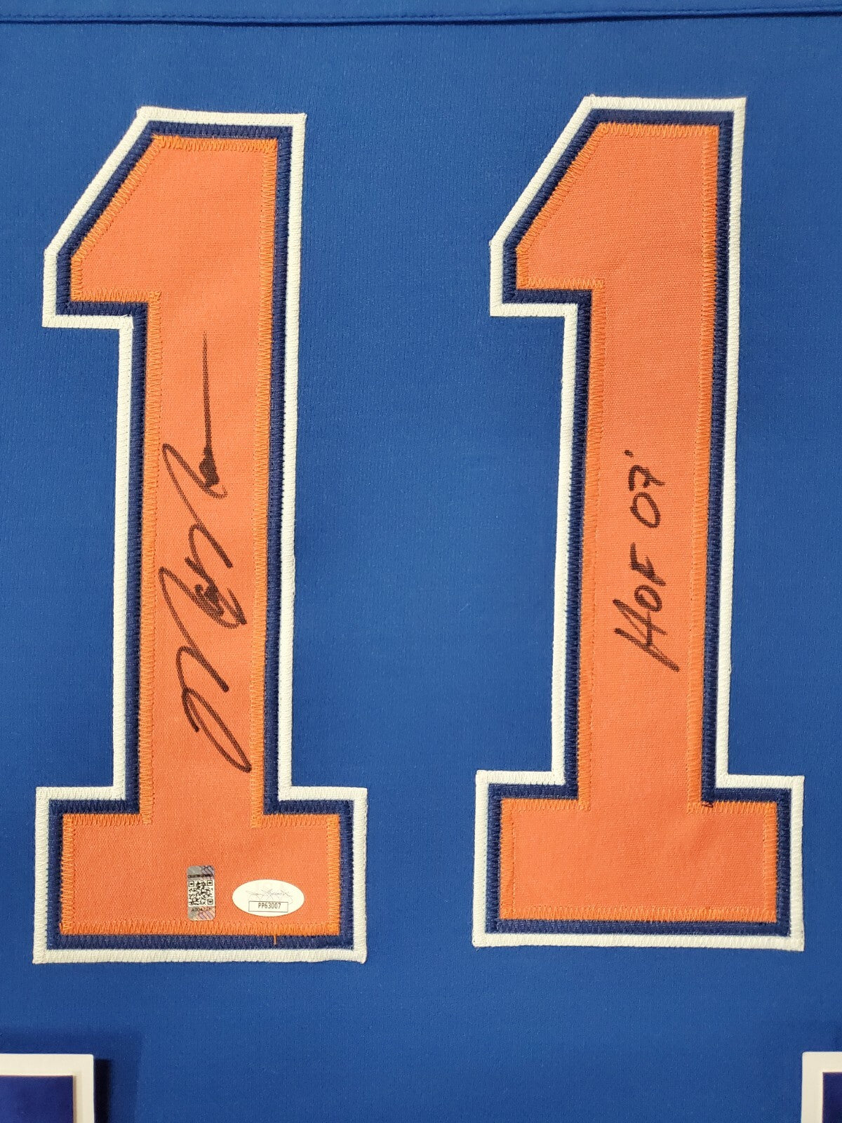 Framed Edmonton Oilers Mark Messier Signed Jersey Jsa/Collectible Exch. Dual Coa