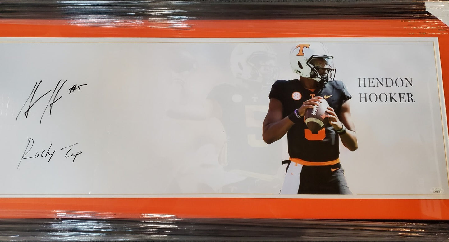 Tennessee Volunteers Hendon Hooker Framed Signed 42X18 Panoramic Photo Jsa Coa