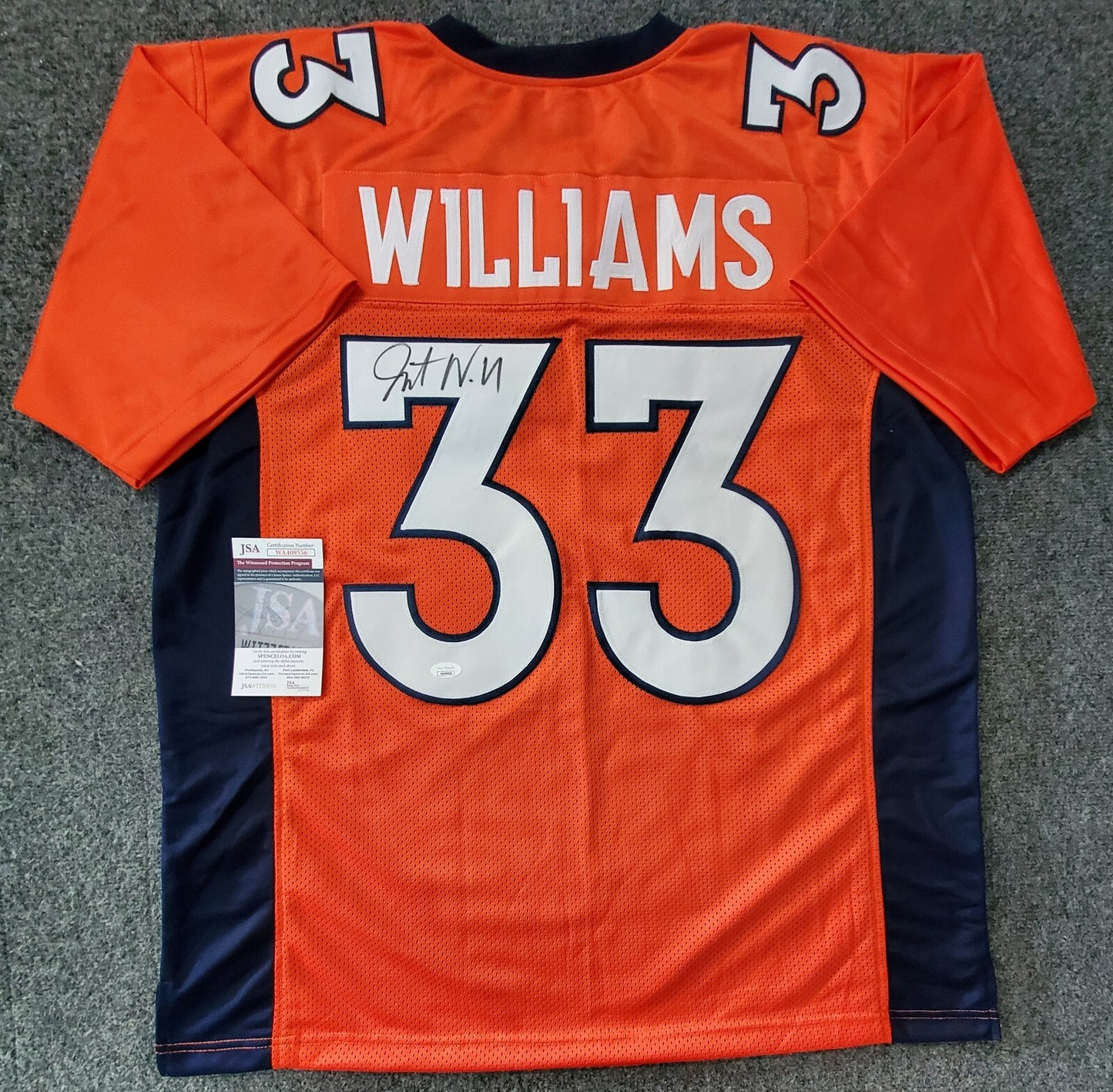 Denver Broncos Javonte Williams Autographed Signed Jersey Jsa  Coa