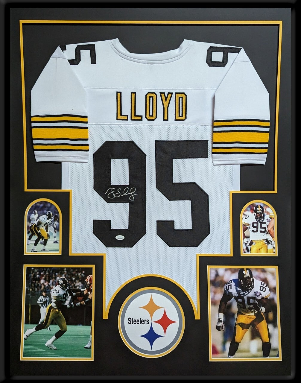 Framed Pittsburgh Steelers Greg Lloyd Autographed Signed Jersey Jsa Coa