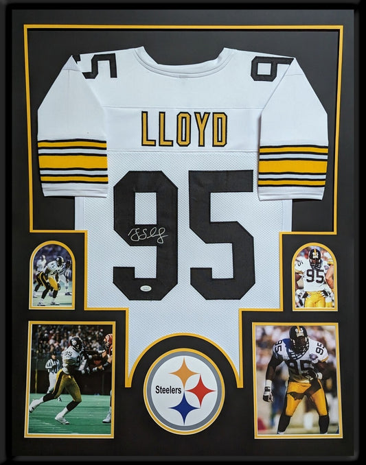 Framed Pittsburgh Steelers Greg Lloyd Autographed Signed Jersey Jsa Coa