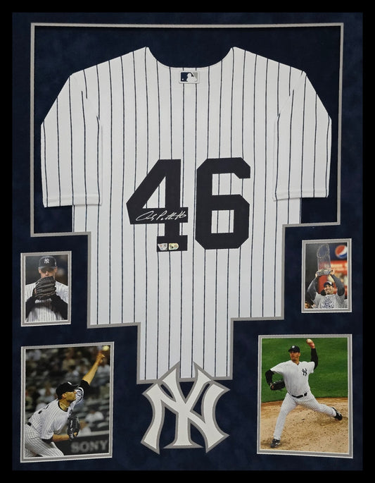 Framed Suede Andy Pettitte Autographed Signed New York Yankees Jersey Fanatics