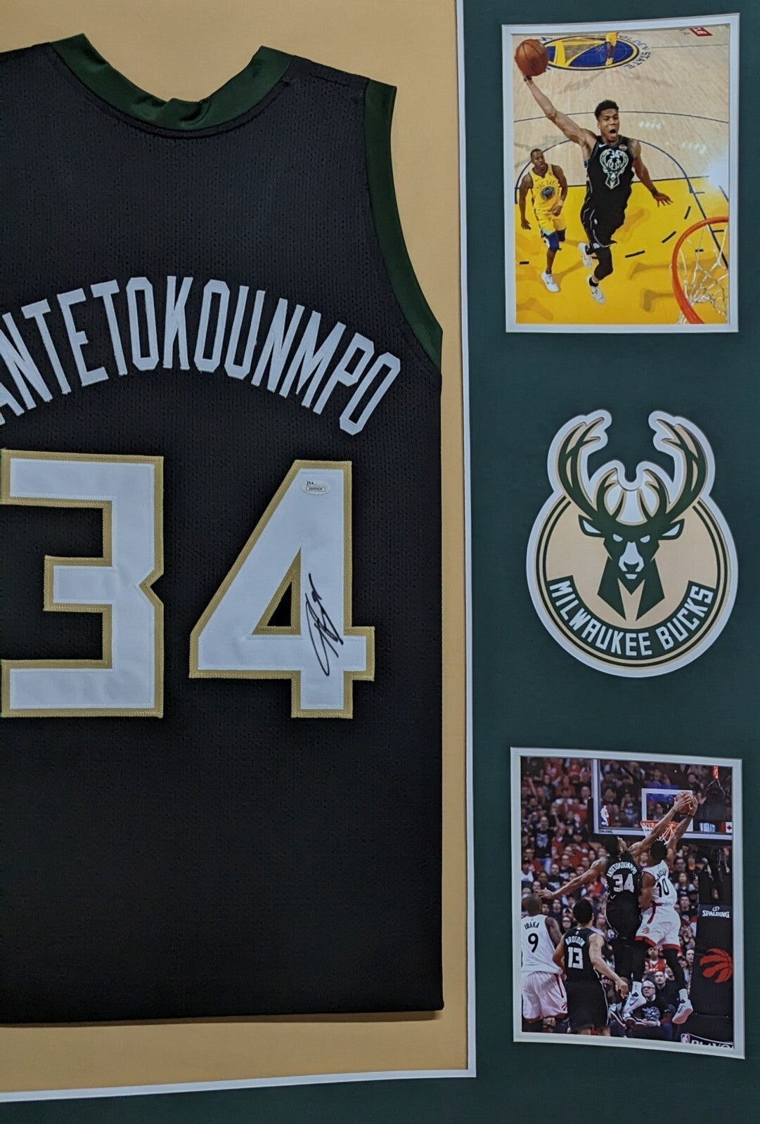 Framed Milwaukee Bucks Giannis Antetokounmpo Autographed Signed Jersey Jsa Coa