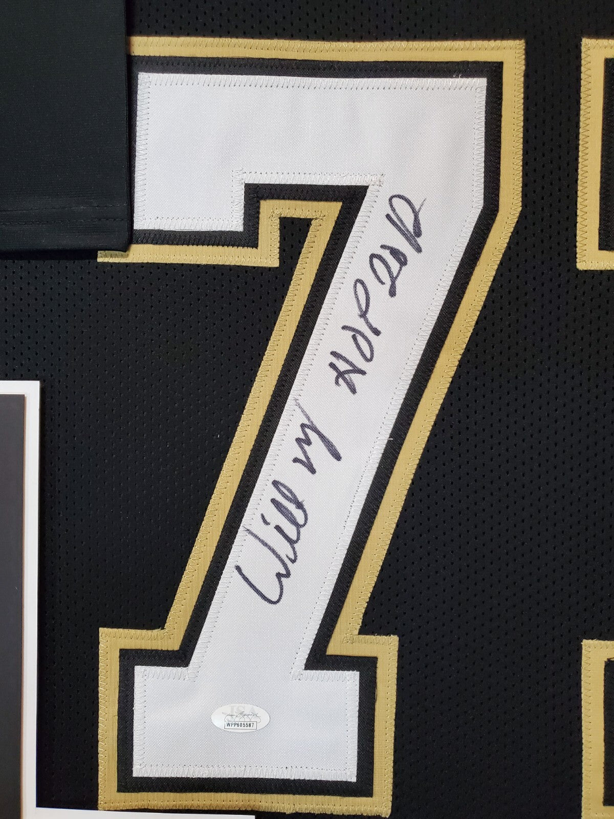 Framed Willie Roaf Autographed Inscribed New Orleans Saints Jersey Jsa Coa