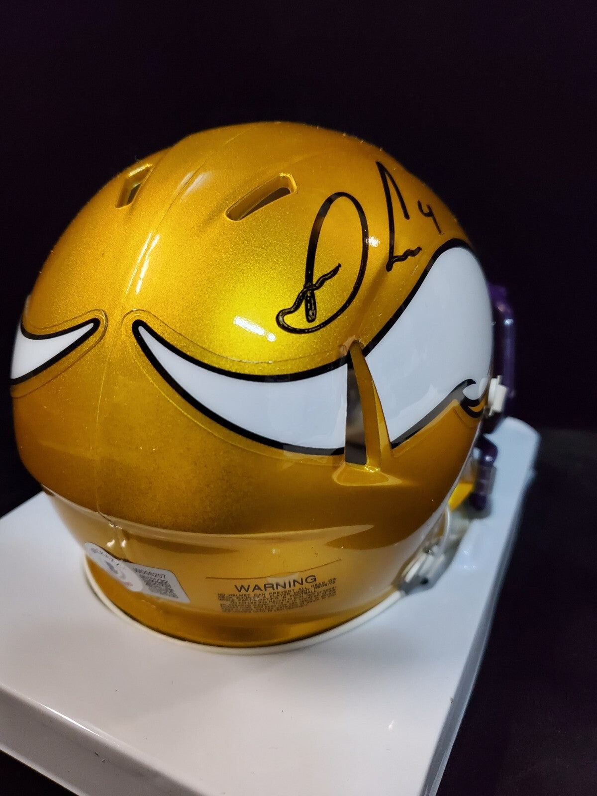 Minnesota Vikings Dalvin Cook Autographed Signed Flash Mini Helmet Beckett Holo
