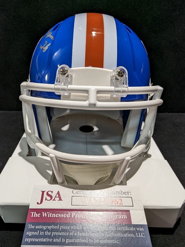 Denver Broncos Billy Thompson Autographed Signed Throwback Mini Helmet Jsa Coa
