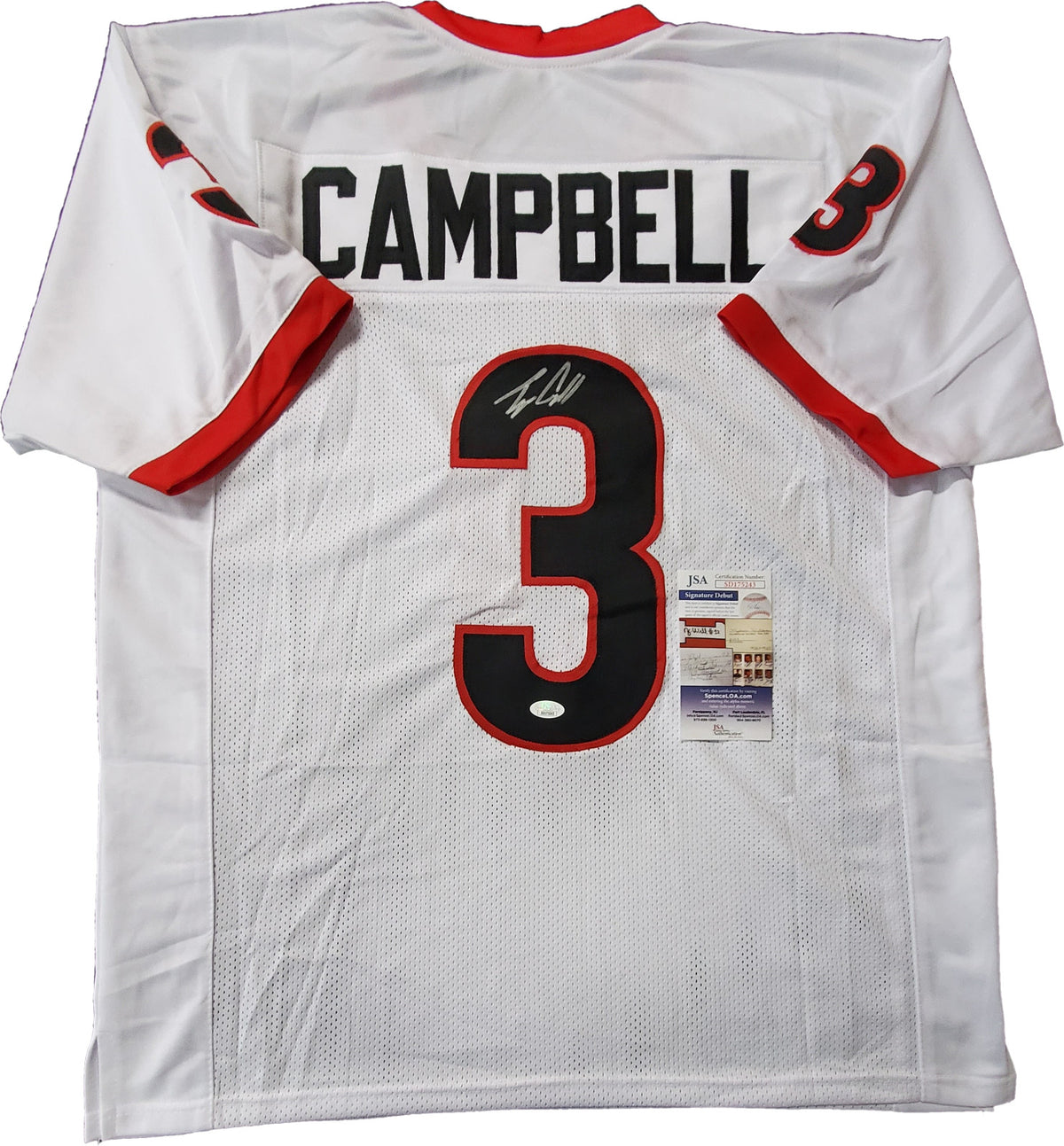 Georgia Bulldogs Tyson Campbell Autographed Signed Jersey Jsa Coa