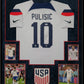 Suede Framed Christian Pulisic Autographed Signed Usa Jersey Beckett Holo