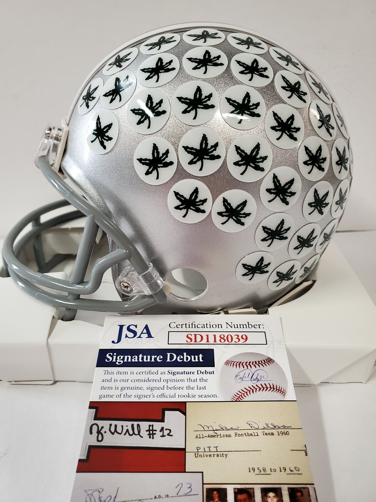 Shaun Wade Autographed Signed Ohio State Buckeyes Vsr Mini Helmet Jsa Debut Coa