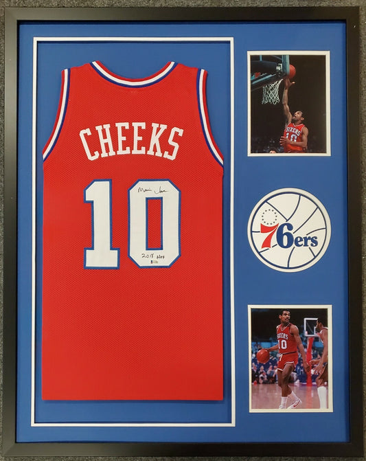 Framed Philadelphia 76Ers "Mo" Maurice Cheeks Autographed Signed Jersey Bas Coa