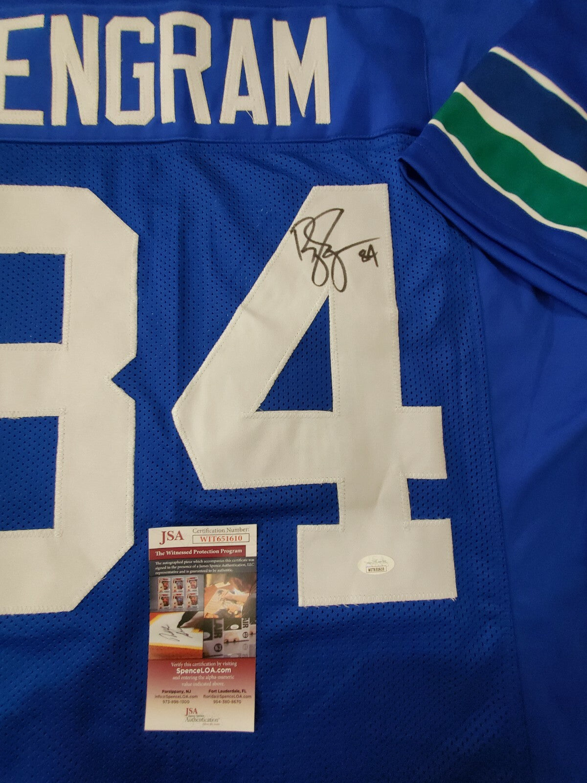 Seattle Seahawks Bobby Engram Autographed Signed Jersey Jsa  Coa